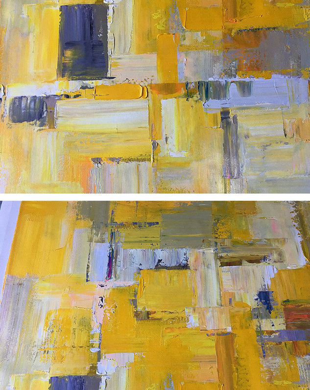 Abstract Painting Extra Large Canvas Art,Horizontal Palette Knife Contemporary Art,Original Abstract Painting Canvas Art,Yellow,Grey,White.etc